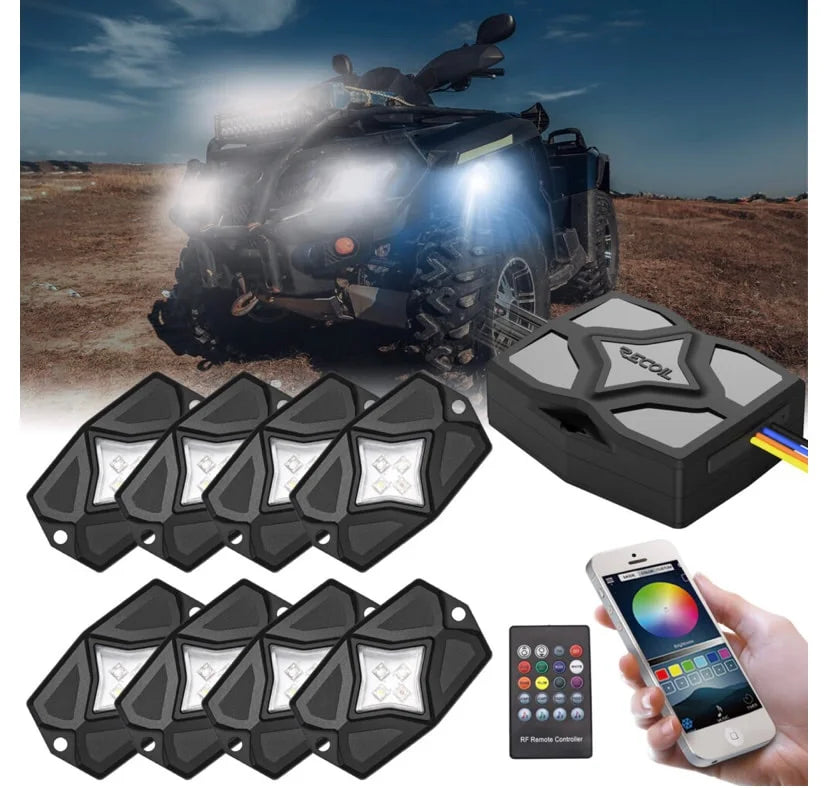 RECOIL Waterproof RGBW LED Rock Lights 8 Pods